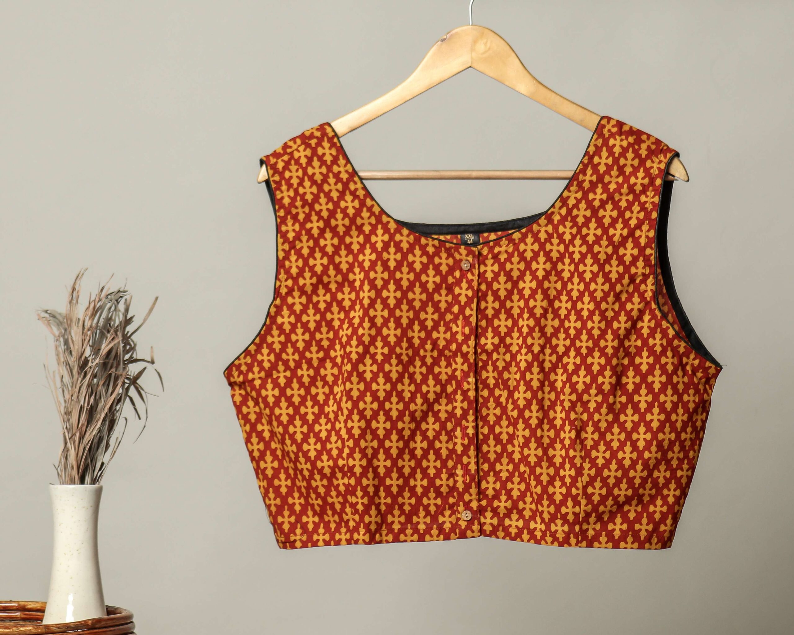 Handmade Block Print Cotton for Women ? Ethnic Floral Printed Top with Long Sleeves